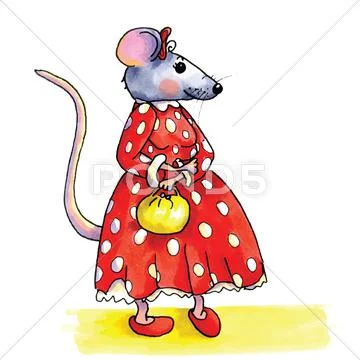 Mouse lady Stock Illustration