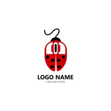 Mouse ladybug logo design vector Illustrazione stock