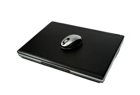 Mouse on a laptop isolated Stock Photos