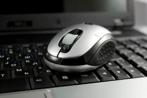 Mouse on a laptop keyboard Stock Photos
