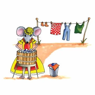 Mouse - laundry Stock Illustration