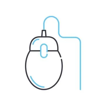 Mouse line icon, outline symbol, vector illustration, concept sign Stock Illustration
