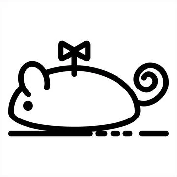 Mouse line icon vector illustration isolated on white background Illustrazione stock