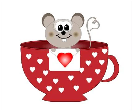 Mouse in love vector Stock Illustration