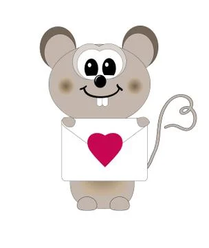 Mouse in love vector Stock Illustration