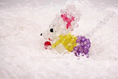 Mouse made of beads on a white background. Happy New year to 2020. Stock Photos