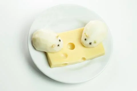 Mouse made with pear Stock Photos