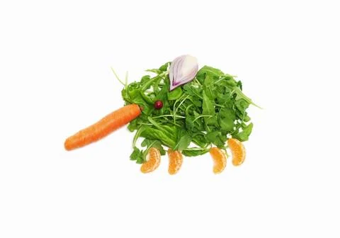 Mouse made with vegetables and fruit Stock Photos
