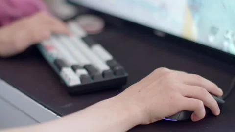 The mouse is the main control tool in most computer games. Stock Footage 276237992