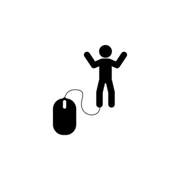 Mouse man icon. Simple glyph, flat vector of technology with people icons for イラスト素材