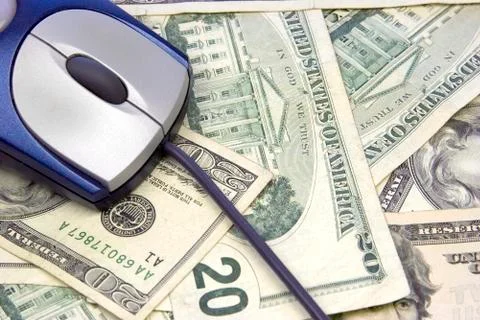 Mouse on money Stock Photos