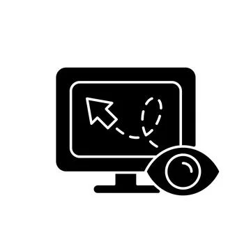 Mouse movement tracking black glyph icon Illustrazione stock