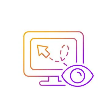 Mouse movement tracking gradient linear vector icon Illustrazione stock