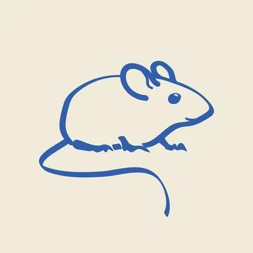 Mouse Naive Art Hand Drawn Vector Stock Illustration