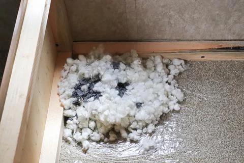 A mouse nest built in the corner of a box Stock Photos