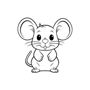 Mouse outline sketch vector. Mousy silhouette Stock Illustration