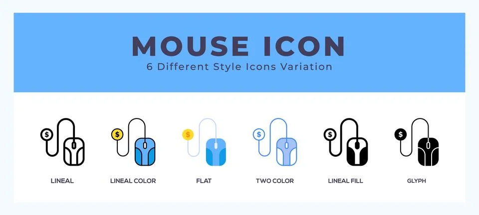Mouse pack of icons. vector illustration. 스톡 일러스트