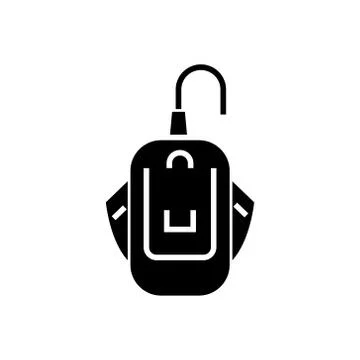 Mouse pad game controller icon, vector illustration, black sign on isolated Stock Illustration