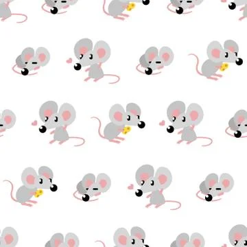 Mouse pattern on white background Stock Illustration