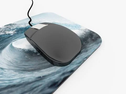 Mouse pc with pad isolated Illustrazione stock