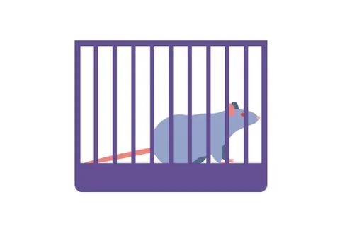 Mouse placed in cage Stock Illustration