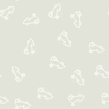 Mouse playing toy for cat line vector seamless pattern Illustrazione stock
