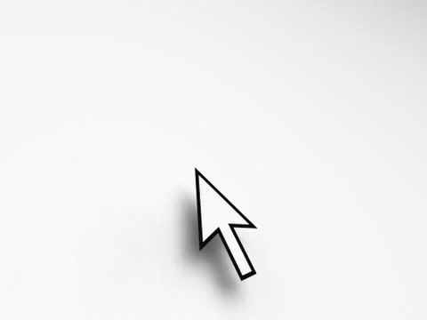 Mouse pointer on blank background shows empty copyspace website 스톡 일러스트