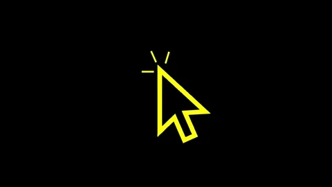 Mouse pointer clicking animation with yellow outline, modern computer curso.. Stock Footage 340001095