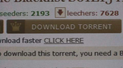 Mouse Pointer Clicks On Download Torrent Button Stock Footage 36035849