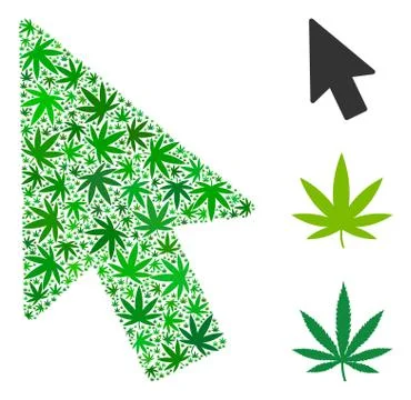 Mouse Pointer Collage of Hemp Leaves Illustrazione stock