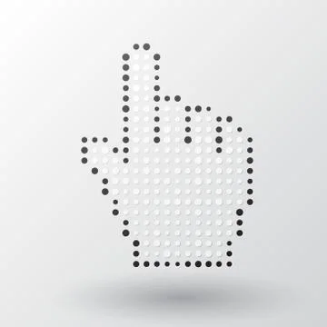 Mouse pointer is composed of black and white dots Stock Illustration