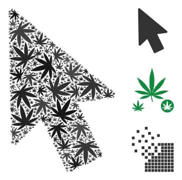 Mouse Pointer Composition of Cannabis Stock Illustration
