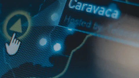 Mouse pointer on computer screen close up macro Stock Footage 111859293