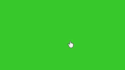 Mouse pointer cursor click press animation isolated on green background Vídeo Stock 332418597