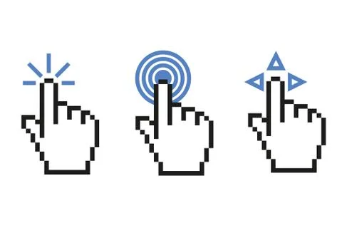 Mouse pointer digital functions icon Stock Illustration