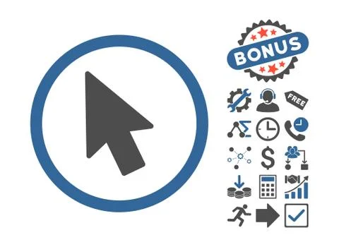 Mouse Pointer Flat Vector Icon With Bonus 스톡 일러스트