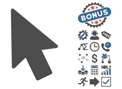 Mouse Pointer Flat Vector Icon With Bonus Stock Illustration