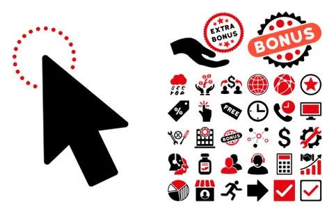 Mouse Pointer Flat Vector Icon with Bonus 스톡 일러스트
