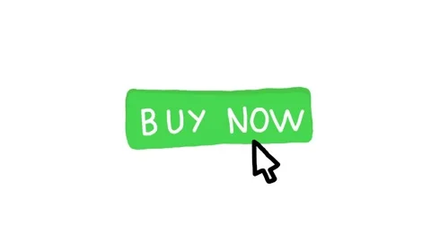 Mouse pointer hovering and clicking to buy now button. Green button for onlin Stock Footage 146259672