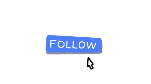 Mouse pointer hovering and clicking to follow button. Blue follow button for Vidéo 146259678