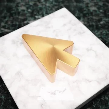 Mouse Pointer icon. Bronze Mouse Pointer symbol on white marble podium. Stockillustratie