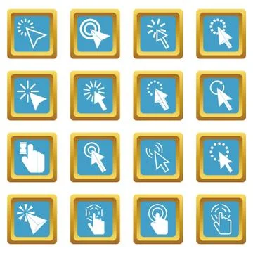 Mouse pointer icons azure 스톡 일러스트