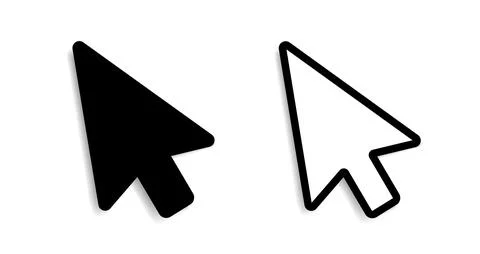 Mouse pointer icons with a shadow on a transparent background. Stock Illustration