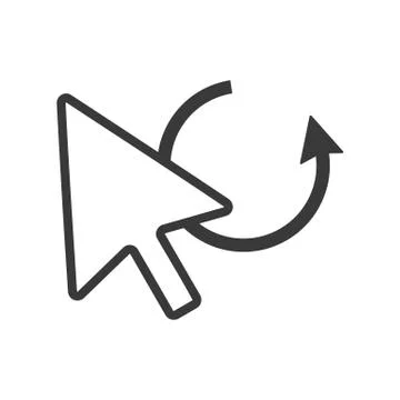 Mouse Pointer Undo Icon Vector Illustrazione stock