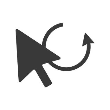 Mouse Pointer Undo Icon Vector 스톡 일러스트