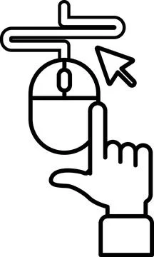 A mouse is pointing to a button Stockillustratie