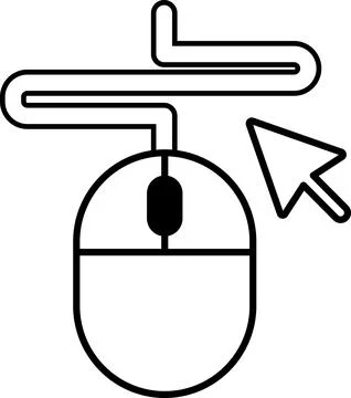 The mouse is positioned in the center of the image Illustrazione stock