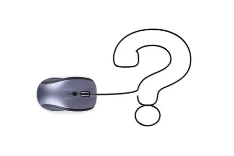 Mouse with question mark 스톡 일러스트