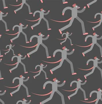Mouse is running pattern seamless. rats run background. Baby fabric texture 스톡 일러스트