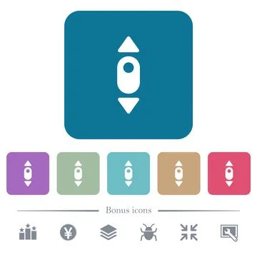 Mouse scroll up flat icons on color rounded square backgrounds Stockillustratie